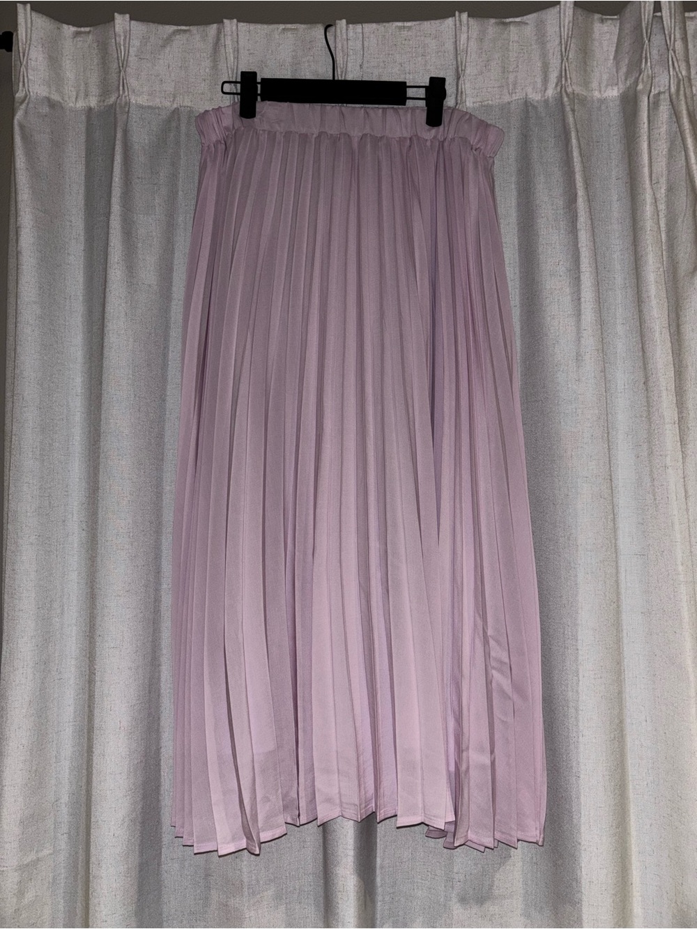 a new day Pleated Lavender Midi Skirt